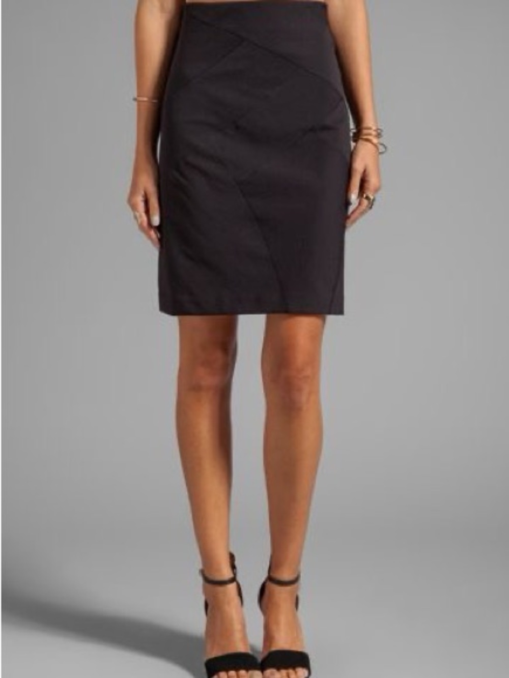 Theory Reddy Stretch Rib Pencil Skirt Black Size 4 Office Workwear Minimalist